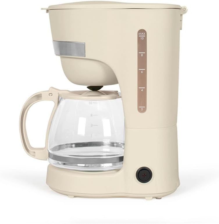 Livoo Electric Coffee Maker 1.25L - 10-12 Cups, Keep Warm Function, Removable Filter Holder, Stop System