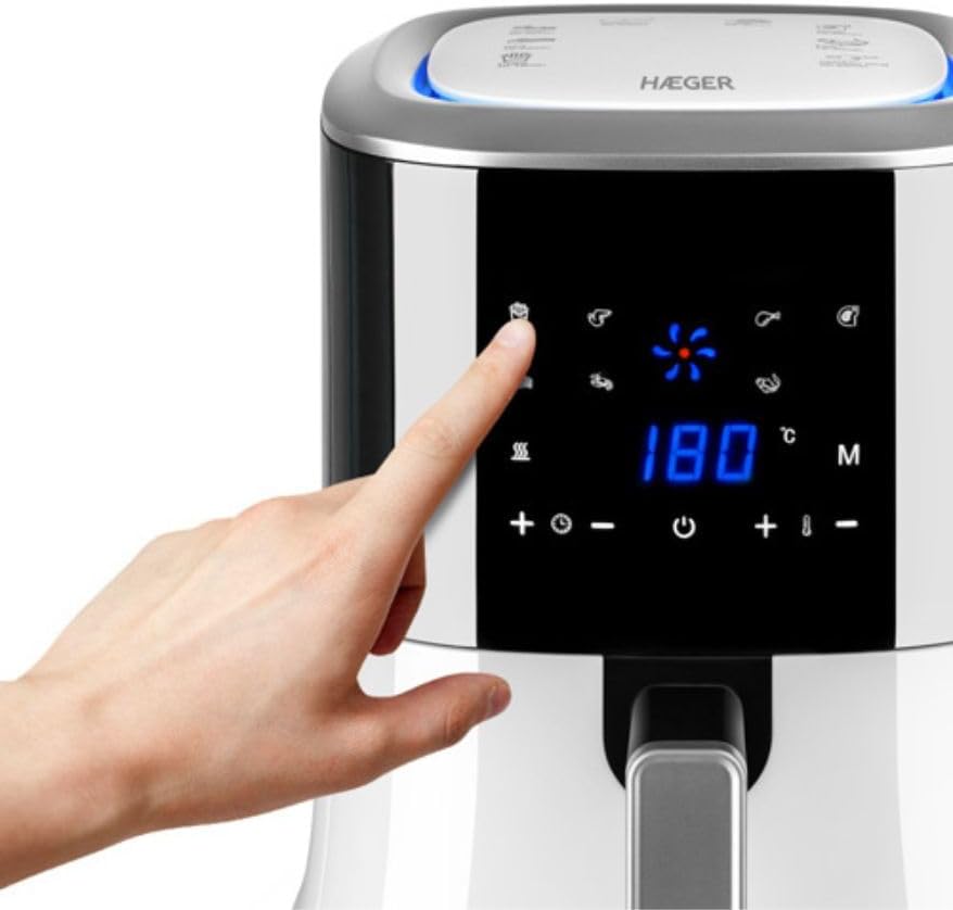 Haeger 2.2L Digital Aero Air Fryer 1000W Oil Free 8 Programs Automatic Touch Screen Digital adjustable Temperature