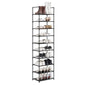 10-Tier Shoe Rack, Narrow Shoe Storage Cabinet 28 × 45 × 173 cm, Metal Frame, Non-Woven Fabric Shelves, Space-Saving