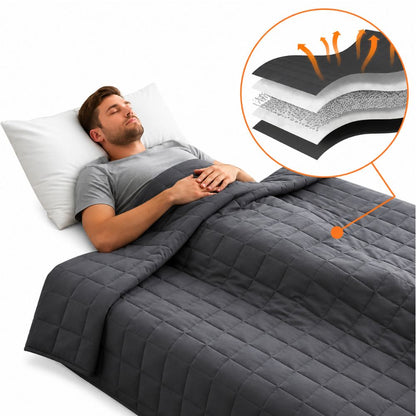 Sensory Weighted Blanket 7kg, 150 x 200 cm, Grey Double-Sided Weighted Blanket for Adult Rest & Sleep