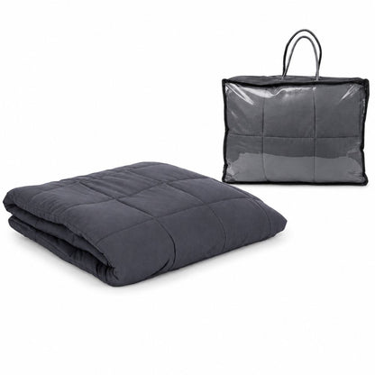 Sensory Weighted Blanket 7kg, 150 x 200 cm, Grey Double-Sided Weighted Blanket for Adult Rest & Sleep