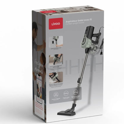 Livoo Corded Upright Vacuum Cleaner 2-in-1 Powerful Lightweight Bagless High Efficiency