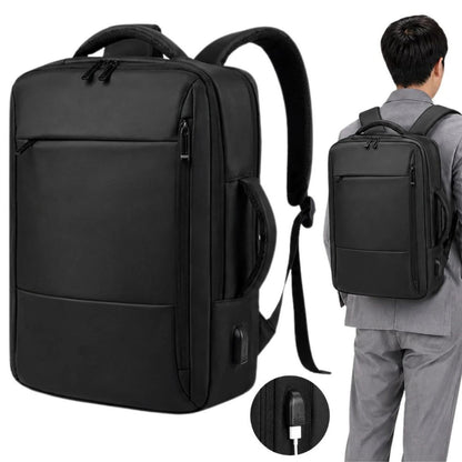 Elegant Business Backpack for Men, Waterproof 15.6 Inch Laptop Backpack w/ USB Charging    Port,Travel, Anti-Theft