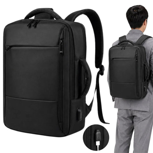 Elegant Business Backpack for Men, Waterproof 15.6 Inch Laptop Backpack w/ USB Charging    Port,Travel, Anti-Theft