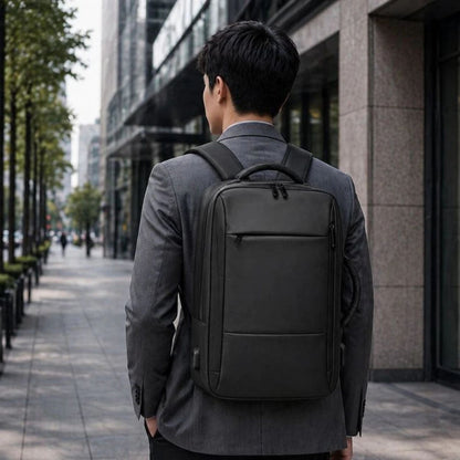 Elegant Business Backpack for Men, Waterproof 15.6 Inch Laptop Backpack w/ USB Charging    Port,Travel, Anti-Theft