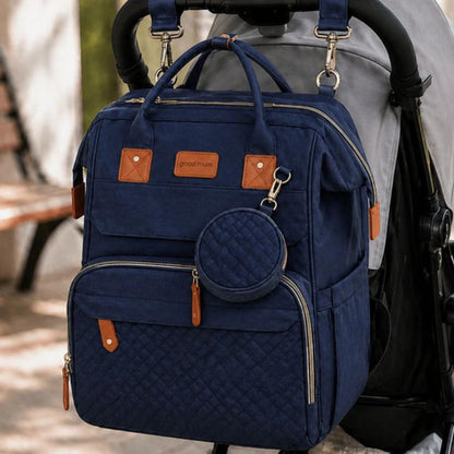 Multifunctional Baby Changing Backpack with Foldable Baby Bed, USB Charging Port, Large Capacity Diaper Bag  & with Changing Mat