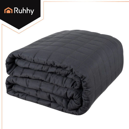 RUHHY Weighted Sensory Blanket 10 kg, 200×220 cm, Double-Sided Grey Weighted Blanket for Adults Soft Heavy Blanket for Relaxation