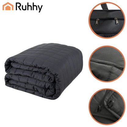 RUHHY Weighted Sensory Blanket 10 kg, 200×220 cm, Double-Sided Grey Weighted Blanket for Adults Soft Heavy Blanket for Relaxation