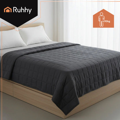 RUHHY Weighted Sensory Blanket 10 kg, 200×220 cm, Double-Sided Grey Weighted Blanket for Adults Soft Heavy Blanket for Relaxation