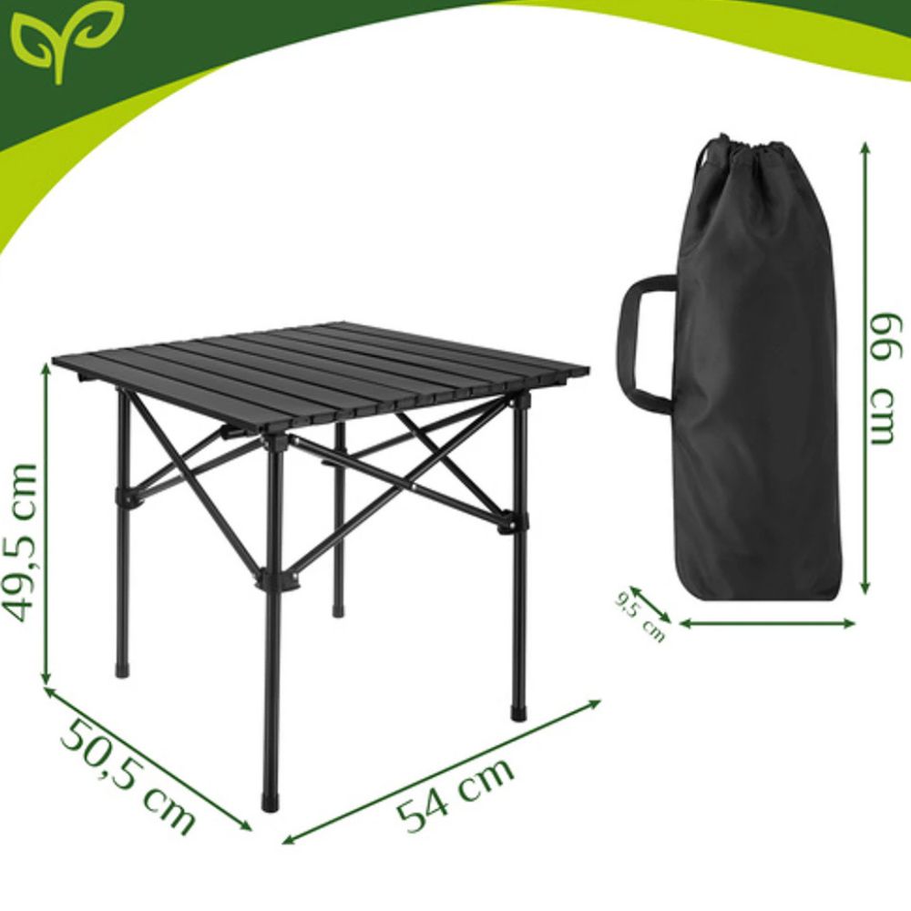 Folding Camping Table 66 x 50.5 x 9.5 cm, Portable Picnic Table, 70 kg Maximum Load, Lightweight Beach, BBQ, Garden