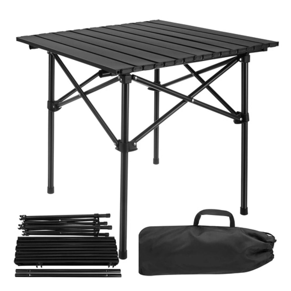 Folding Camping Table 66 x 50.5 x 9.5 cm, Portable Picnic Table, 70 kg Maximum Load, Lightweight Beach, BBQ, Garden