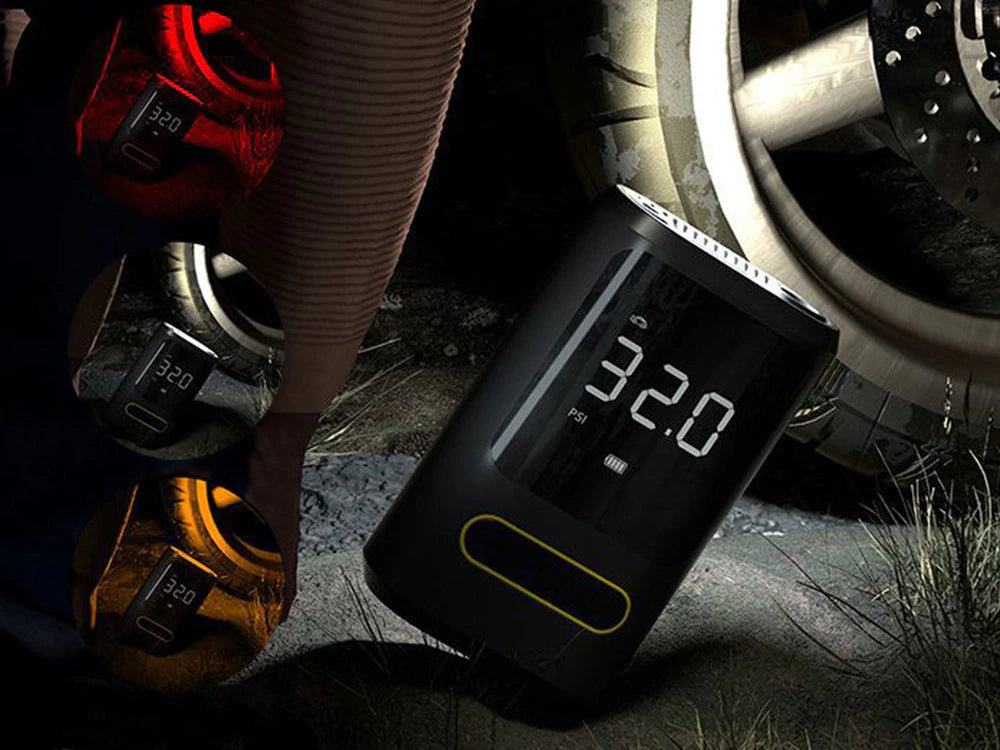 Portable Electric Pump - Air Compressor 10 Bar Rechargeable Inflator with Digital Display w/ LED Cordless Tyre Inflator