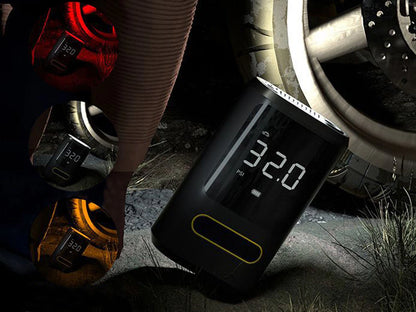 Portable Electric Pump - Air Compressor 10 Bar Rechargeable Inflator with Digital Display w/ LED Cordless Tyre Inflator