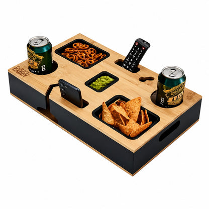 Couch Caddy Sofa Armrest Organizer, Non-Slip Couch Storage Tray, Snacks Organizer with Cup Holder