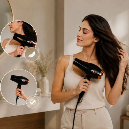 Professional Hair Dryer with Ion Technology, 3 Heat Levels, 2 Speed, Cold Air, Quick Drying 2200W Anti-Frizz Hair Styling