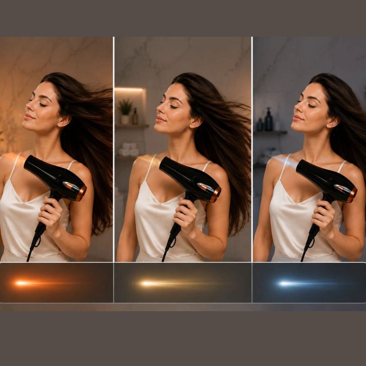 Professional Hair Dryer with Ion Technology, 3 Heat Levels, 2 Speed, Cold Air, Quick Drying 2200W Anti-Frizz Hair Styling