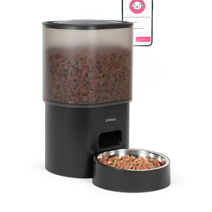 Automatic Pet Feeder with Wi-Fi App Control, Meal Scheduling, Portion Control, Voice Recording Remote Feeding for Home