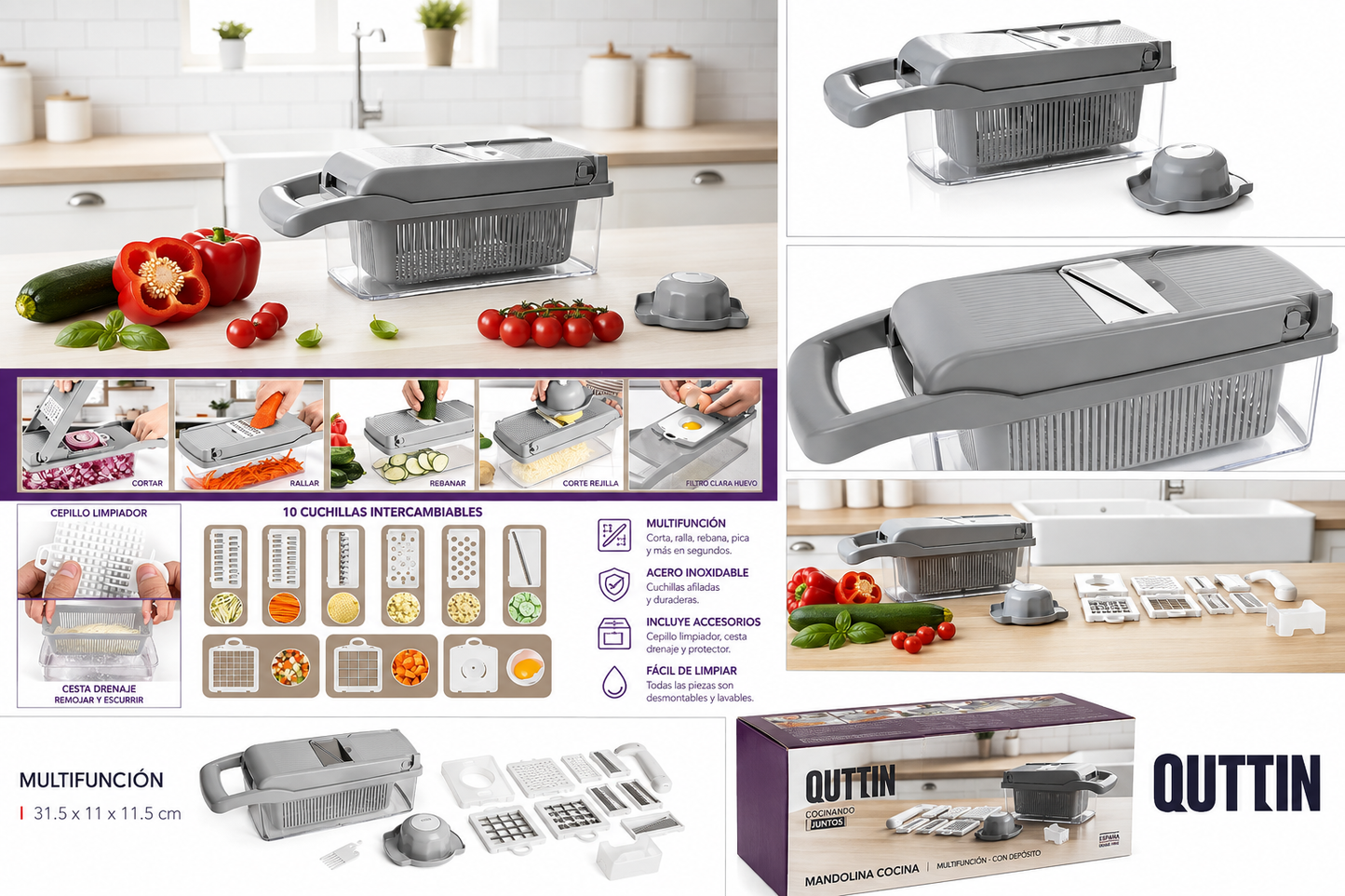 14-in-1 Vegetable Chopper, Multifunctional Vegetable Cutter, Mandoline for Dicing, Slicing, Grating