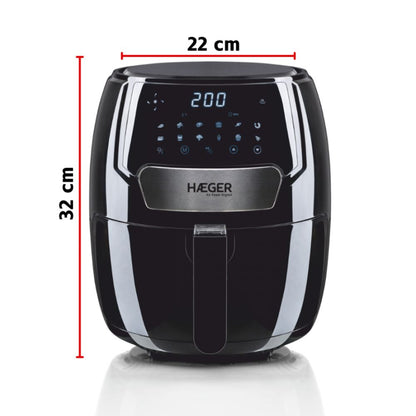 Haeger Air Feast Digital Air Fryer 4.2 L, 1500 W, Oil-Free, 13 Programs, Touchscreen Display,80–200°C Digital Timer