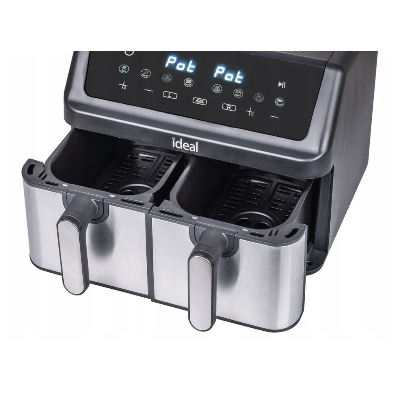 Ideal IK1500 Dual Zone Air Fryer 15L 2400W Oil-Free Digital Touchscreen Digital Touchscreen 2 Cooking Compartments