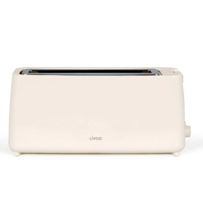 Livoo Long-Slot Toaster, Extra-Wide Bread Slot, 7-Level Adjustable Browning Thermostat, Defrost & Reheat Functions