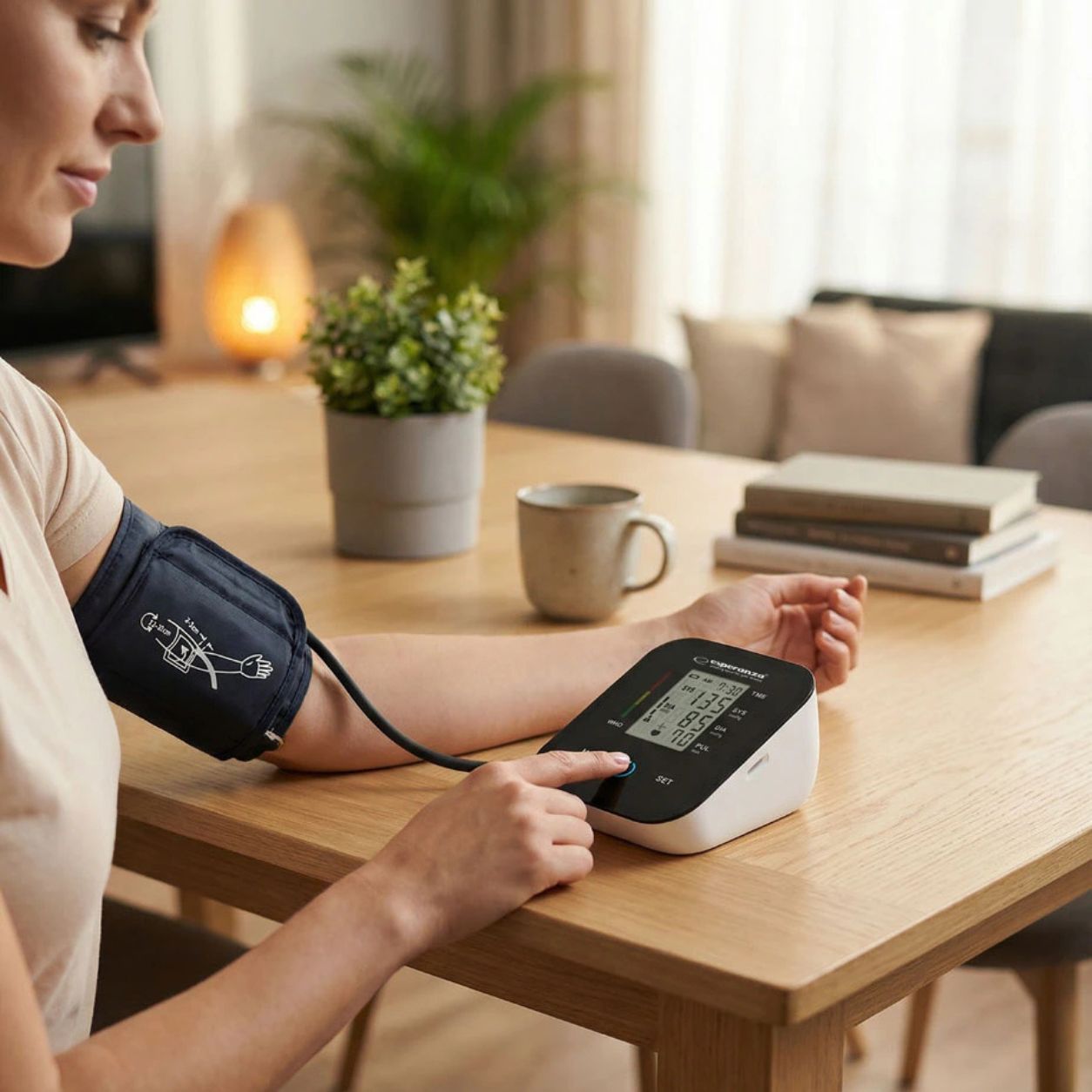 Digi Heart Digital Upper Arm Blood Pressure Monitor Automatic Blood Pressure and Heart rate Monitor, large LCD Display
