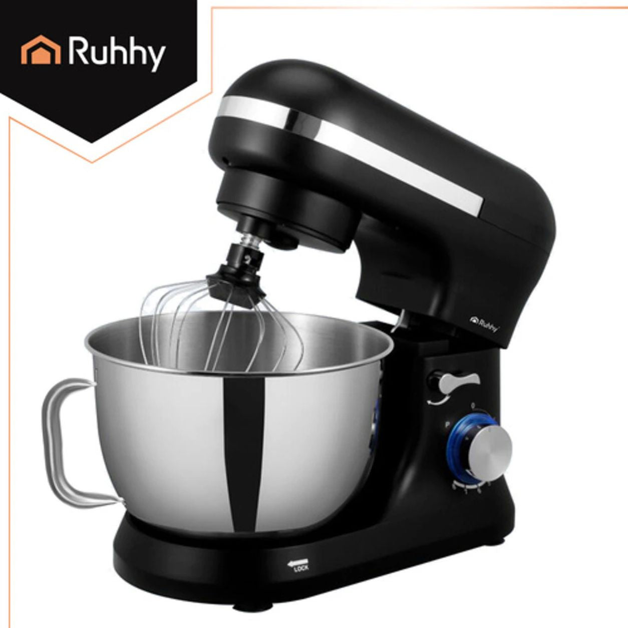 Ruhhy 1700W Planetary Food Processor, 4.5L Stainless Steel Bowl, Professional Stand Dough Mixer with Multiple Speed Settings