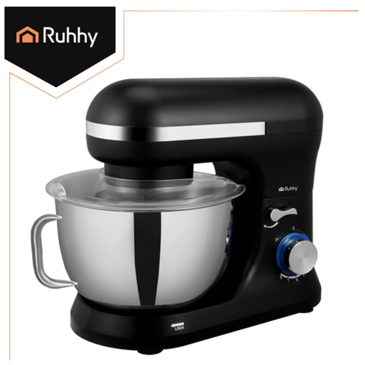 Ruhhy 1700W Planetary Food Processor, 4.5L Stainless Steel Bowl, Professional Stand Dough Mixer with Multiple Speed Settings