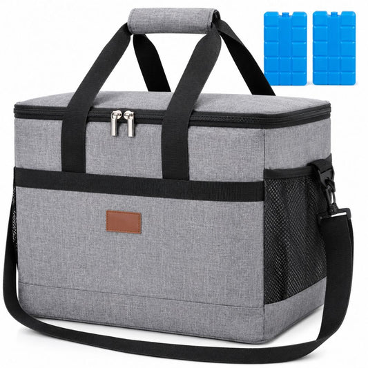 20 L Insulated Cooler Bag, Large Thermal Picnic and Beach Bag, Waterproof Oxford Fabric for Camping & Travel