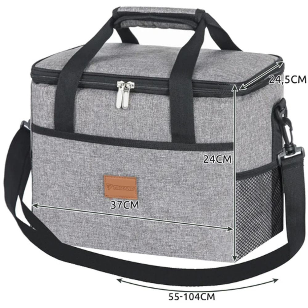 20 L Insulated Cooler Bag, Large Thermal Picnic and Beach Bag, Waterproof Oxford Fabric for Camping & Travel