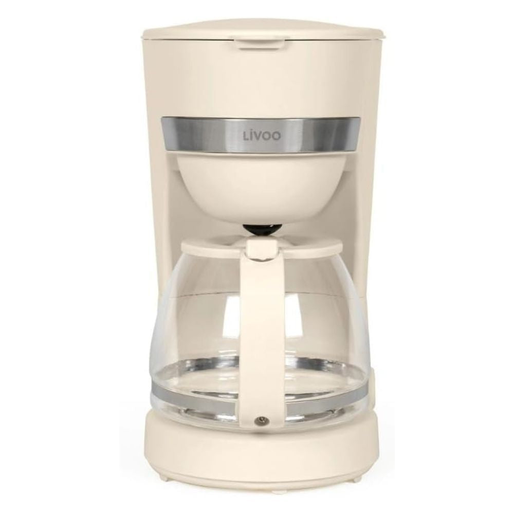 Livoo Electric Coffee Maker 1.25L - 10-12 Cups, Keep Warm Function, Removable Filter Holder, Stop System