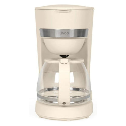 Livoo Electric Coffee Maker 1.25L - 10-12 Cups, Keep Warm Function, Removable Filter Holder, Stop System
