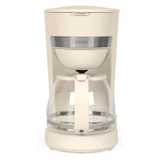 Livoo Electric Coffee Maker 1.25L - 10-12 Cups, Keep Warm Function, Removable Filter Holder, Stop System