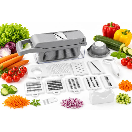 14-in-1 Vegetable Chopper, Multifunctional Vegetable Cutter, Mandoline for Dicing, Slicing, Grating