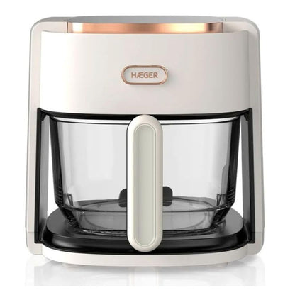Digital Glass Air Fryer 4.5L, 1200W Air Fryer with Transparent Glass Basket, Non-Plastic Food Contact w/ Adjustable Temperature