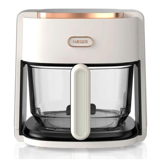 Digital Glass Air Fryer 4.5L, 1200W Air Fryer with Transparent Glass Basket, Non-Plastic Food Contact w/ Adjustable Temperature