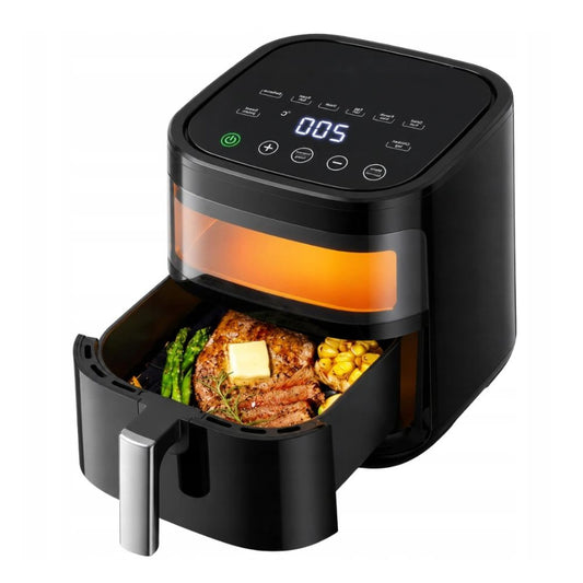 4 L Digital Air Fryer, 1200 W Oil-Free Cooking, Adjustable Temperature and Timer, Non-Stick Basket, Ideal for Frying