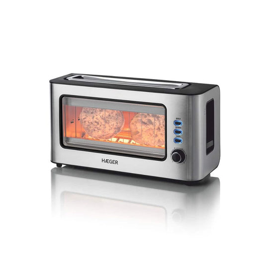 Clear View Toaster Glass Window, Extra Large 1.75", 6 Burning Levels w/ Removable crumb Tray 2-Slice Digital Toaster