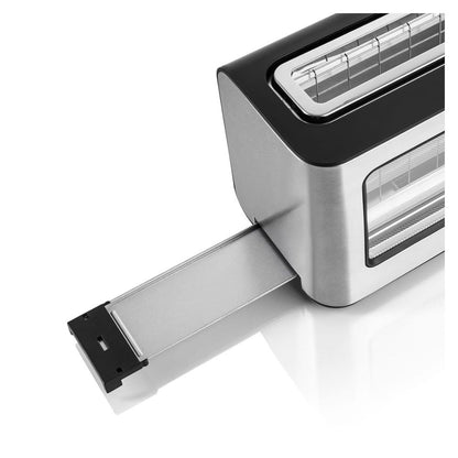 Clear View Toaster Glass Window, Extra Large 1.75", 6 Burning Levels w/ Removable crumb Tray 2-Slice Digital Toaster