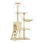 Visitandine Cat Tree 134 cm, Multi-Level Tower with Sisal Scratching Posts, Comfortable Hideaway, Indoor Cat Activity