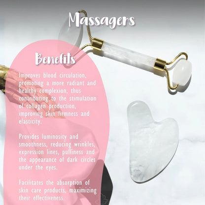 Jade Roller and Gua Sha Set - Natural Stone Facial Roller, Gua Sha Massage Tool, Skin Care, Puffiness Reducer, Beauty Box