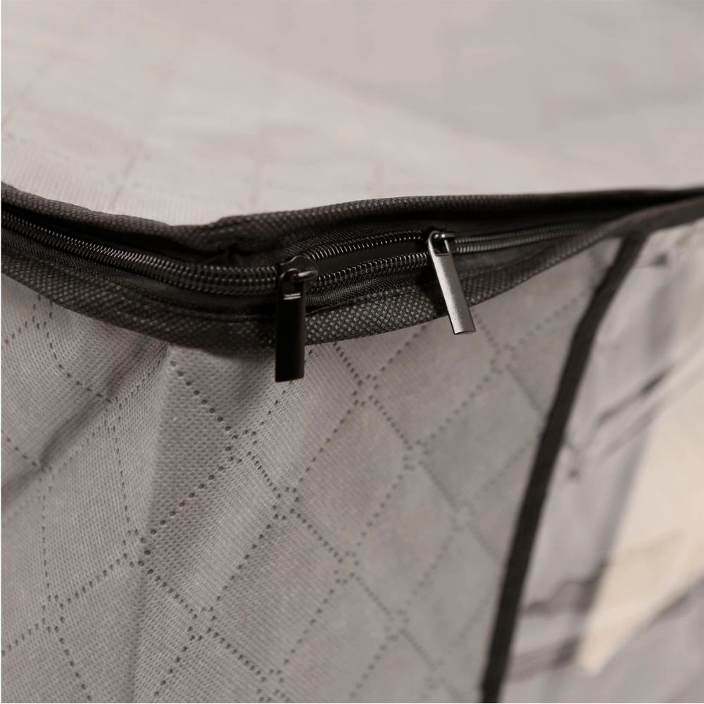 Harbour Housewares 95L Clothes Storage Bags with Lid, Pack of 5, Grey Fabric Storage Organizers Large Foldable Storage