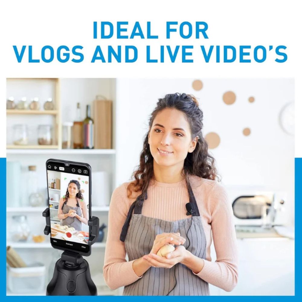 Grundig 360° Smartphone Face & Object Tracking Phone Holder ,Bluetooth V5.0, Vlogging & Portrait Modes