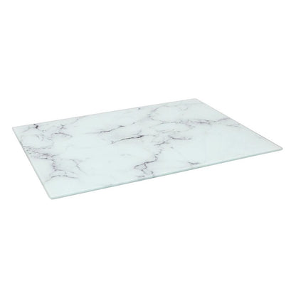 Harbour Housewares Glass Chopping Board 50 × 40 cm, Marble Kitchen Worktop Saver, Tempered Glass Cutting Board