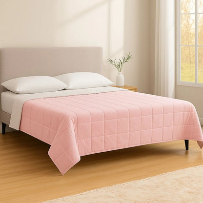 Weighted Blanket with Storage Bag 125 X 180cm 6kg Pink Cozy Weighted Blanket for Relaxation, Rest & Sleep