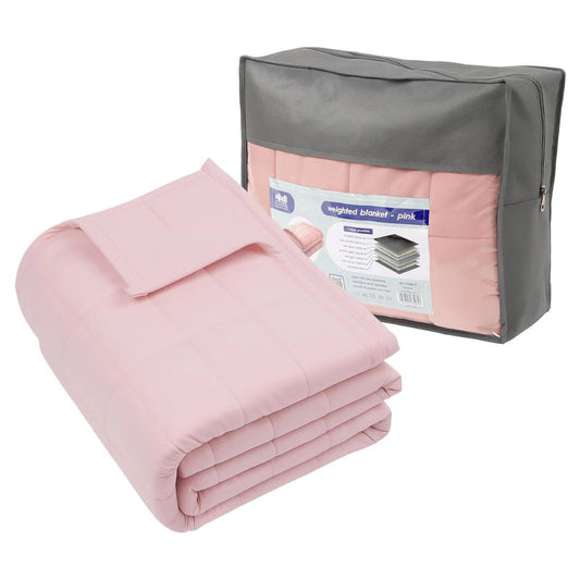 Weighted Blanket with Storage Bag 125 X 180cm 6kg Pink Cozy Weighted Blanket for Relaxation, Rest & Sleep