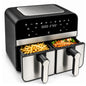 Comfy Nest  Double Basket Digital Air Fryer 9L, 2400W  Dual Cooking Compartments  Touchscreen Display, Adjustable