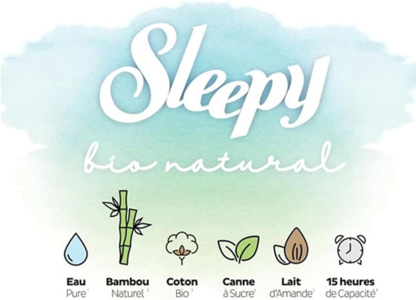 Sleepy Bio Natural Premium Baby Diapers Size 3 (4-9 kg), 168 Count, Ultra Absorbent, Hypoallergenic, Bamboo & Organic Cotton