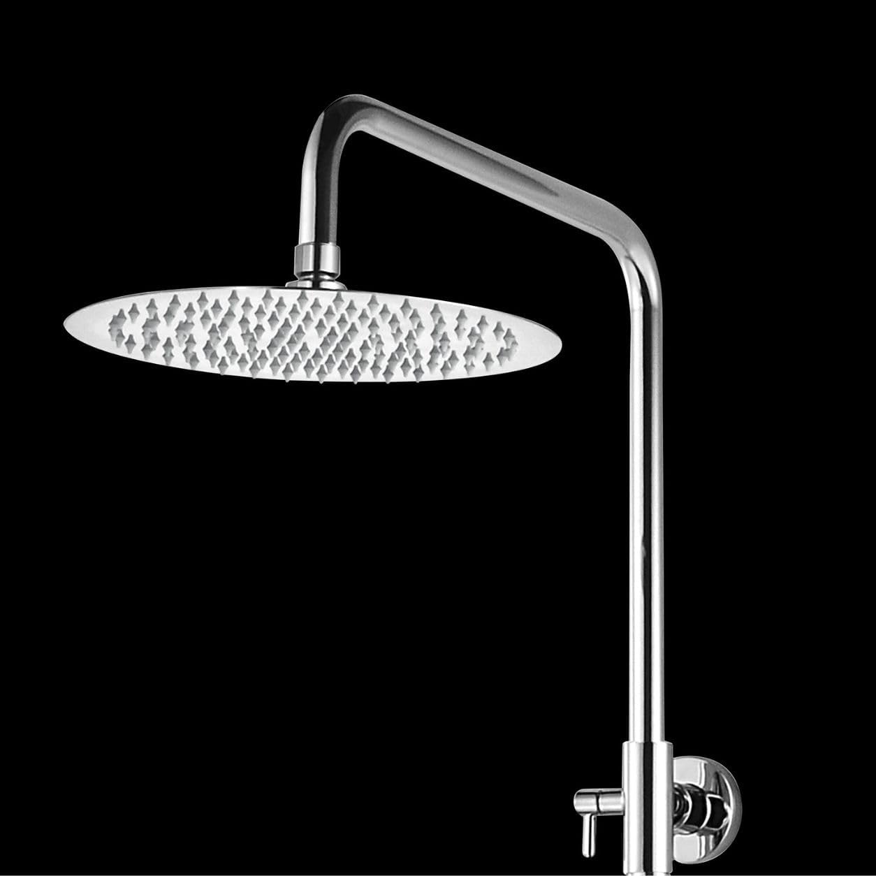 Luxury Thermostatic Shower Column Stainless Steel Chrome with Rain Shower Head, Hand Shower, Thermostatic Mixer and Bar