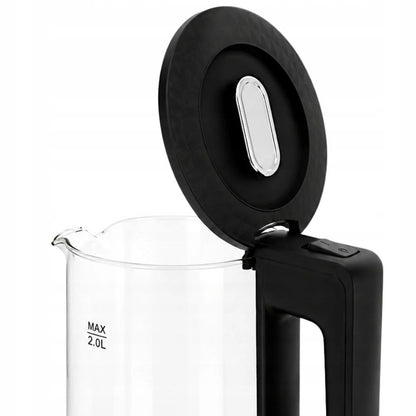 Marado Electric Glass Kettle 2L, 1500W Fast Boil Water Kettle, LED Blue Light, Cordless 360° Rotating Base Auto Shut-Off
